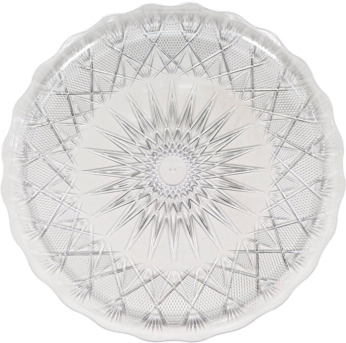 11.8" Round Tray - Clear Plastic Diamond - LHP118