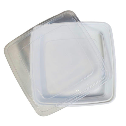 LR-48oz Square Microwavable Container - White 100/Case-JE-48B