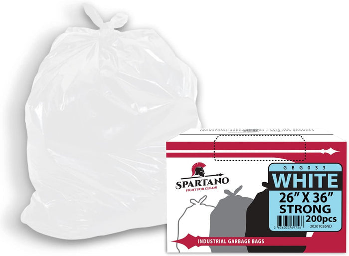 Spartano - Garbage Bags - Strong - White - 26"x36"