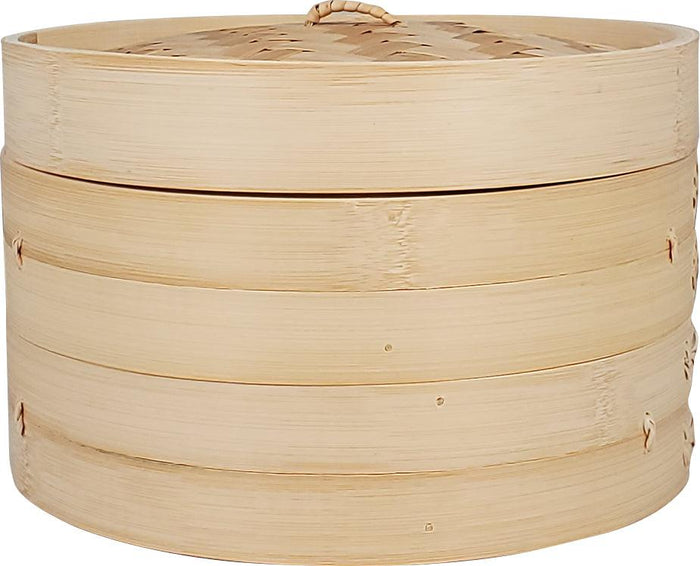 Bamboo Steamer 10" - 2 Tier + Cover