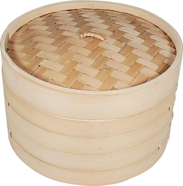 Bamboo Steamer 10" - 2 Tier + Cover