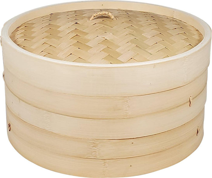 Bamboo Steamer 12" - 2 Tier + Cover