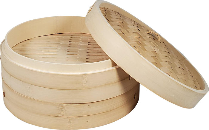 Bamboo Steamer 12" - 2 Tier + Cover