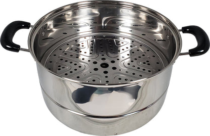 Stainless Steel Steamer 28cm - 3 Tier + Lid