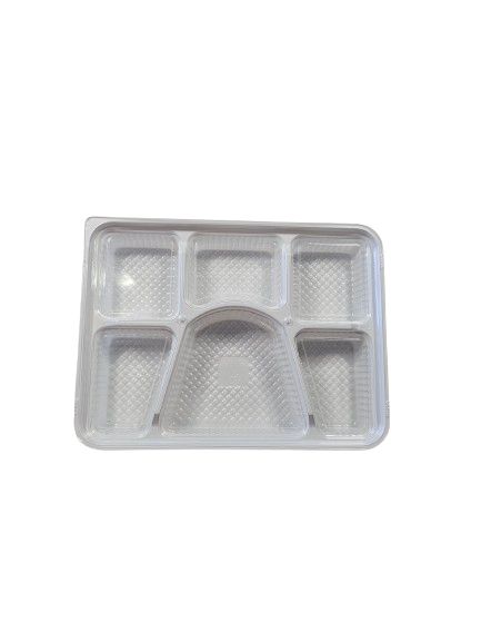 Take Out Tray - 6 Comp. - Combo - Black/White (Thali)