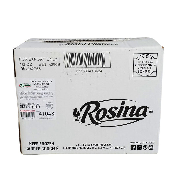 Rosina - Fully Cooked - Italian Style Meatballs - 1/2 oz - 3 x 4 LBS