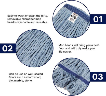 Spartano - 16oz Blue Synthetic Loop-End Mop Head - 3090