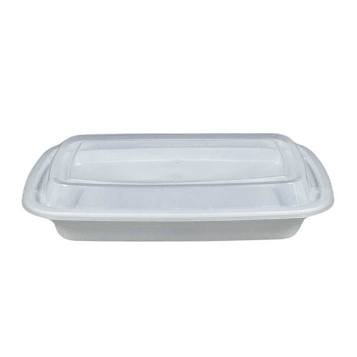 Value+ - 16oz Rectangle Plastic Container - White