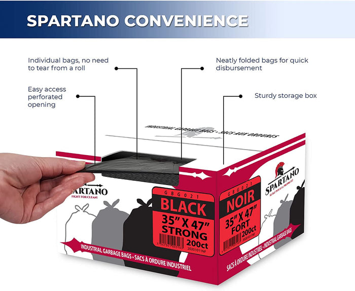 Spartano - Garbage Bags - Strong - Black - 35"x47"