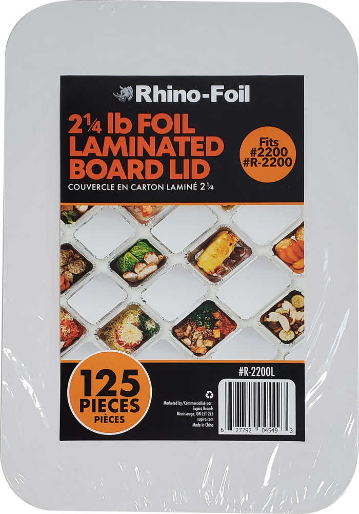 Rhino - 2 1/4 lb Foil Laminated Board Lid - R-2200L