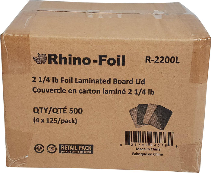 Rhino - 2 1/4 lb Foil Laminated Board Lid - R-2200L