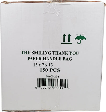 Eco-Craze - Thank You - White Paper Handle Bags - 13x7x13