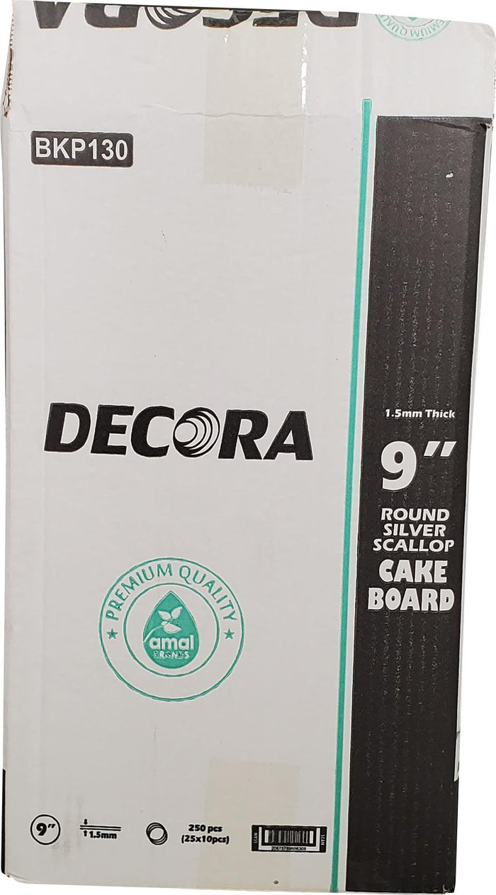 Decora - 9" Silver Scallop Sheets - Round - 1.5mm Thick