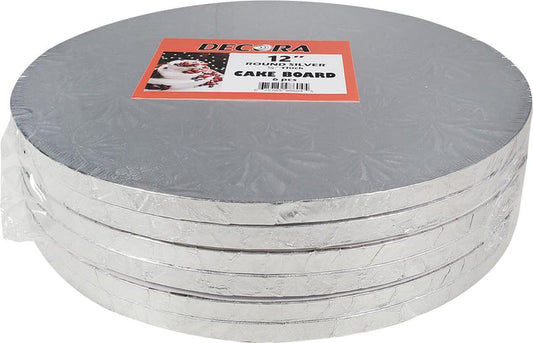 Decora - 12" 1/2" Round Cake Drum - Silver