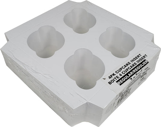 EB - 7 x 7 x 4 - 4 Cupcake Box with Window - White - 5281A