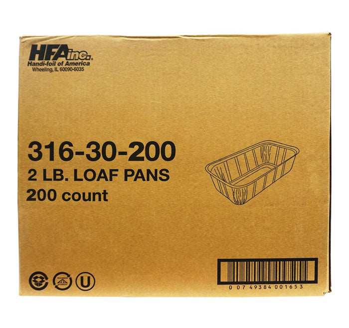 SO - HFA - Loaf Foil Container - Smaller Case - 2Lb - 316-30-200