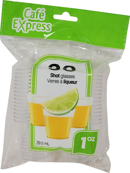 Table Accents/Cafe Express - 1oz Plastic Shot Glasses