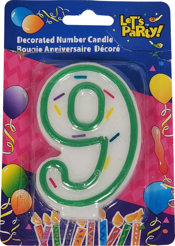 Cake Candle - 3" Number 9 - 45119