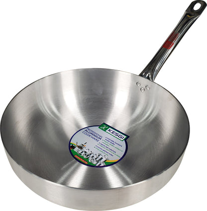 Kesgi - 12" Deep Fry Pan Metal Finish - Pipe Handle