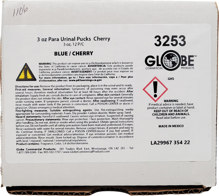 Para Urinal Blue Cherry 3 Oz Pack