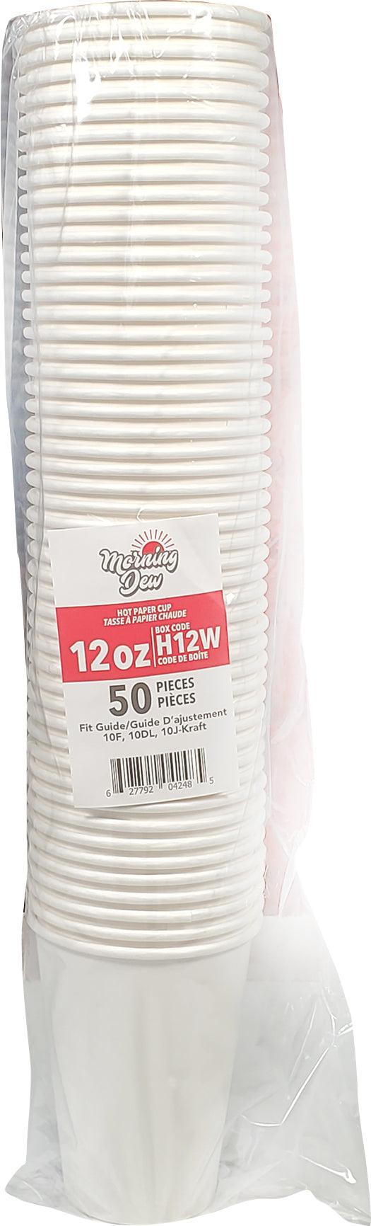 Morning Dew - 12 oz Hot Paper Cup - White - H12W