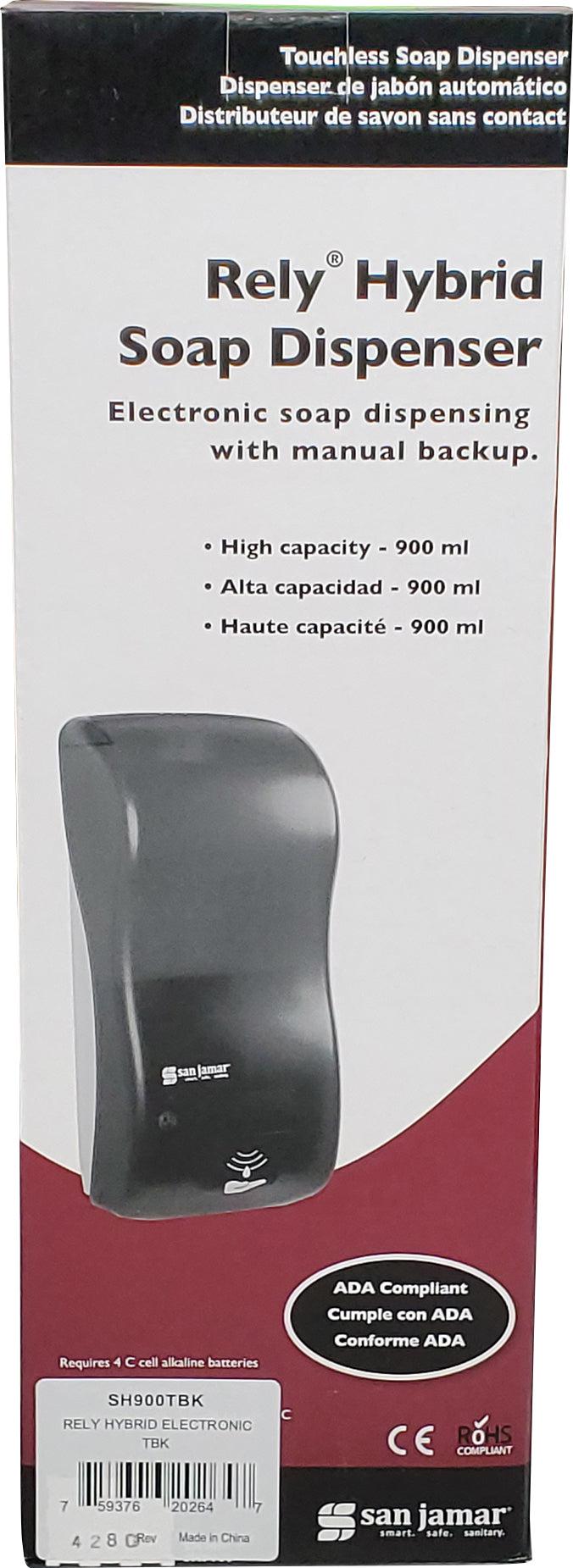 SO - San Jamar - Rely Touchless Hybrid Soap Dispenser Manual Backup - 900ML - SH900TBK