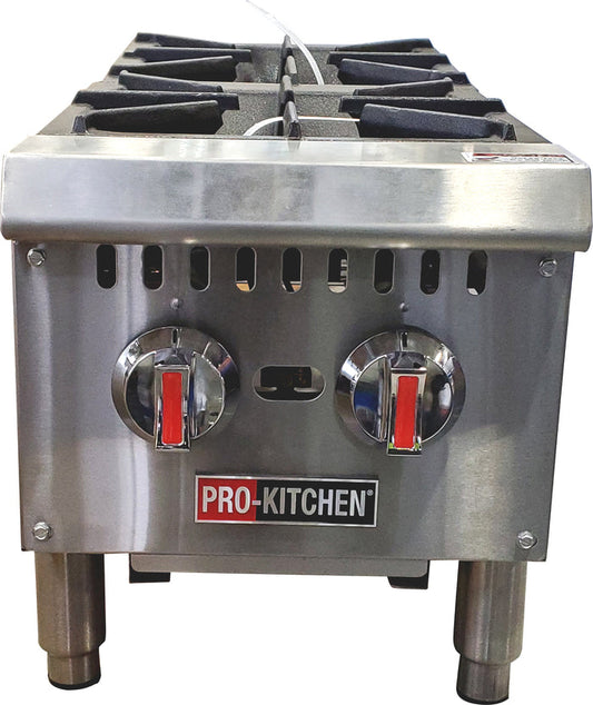 Pro-Kitchen - Hot Plate 2 Burners SS 60000 BTU 12"x30"x13.5" - GHP2L