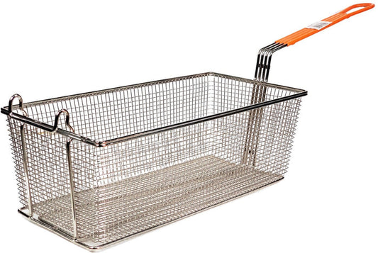 Fryer Basket Orange PVC Handle 17 x 8-1/4 x 6" - SAG705673