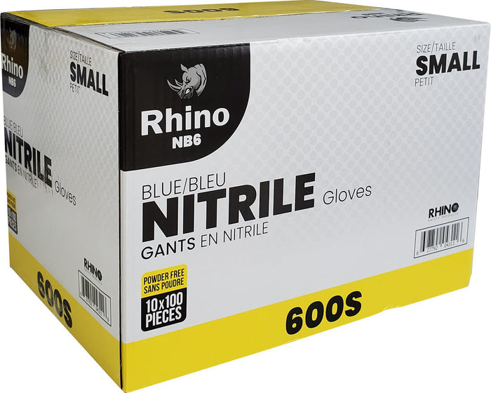 Rhino/Intco- NB6 - Blue Nitrile Gloves - Small - 600S