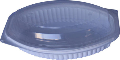 Value+ - 24WC - Oval Container - 24oz - White w/Clear Lid