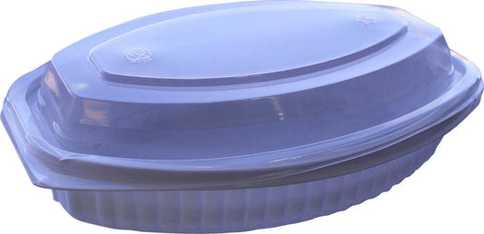 Value+ - 24WC - Oval Container - 24oz - White w/Clear Lid