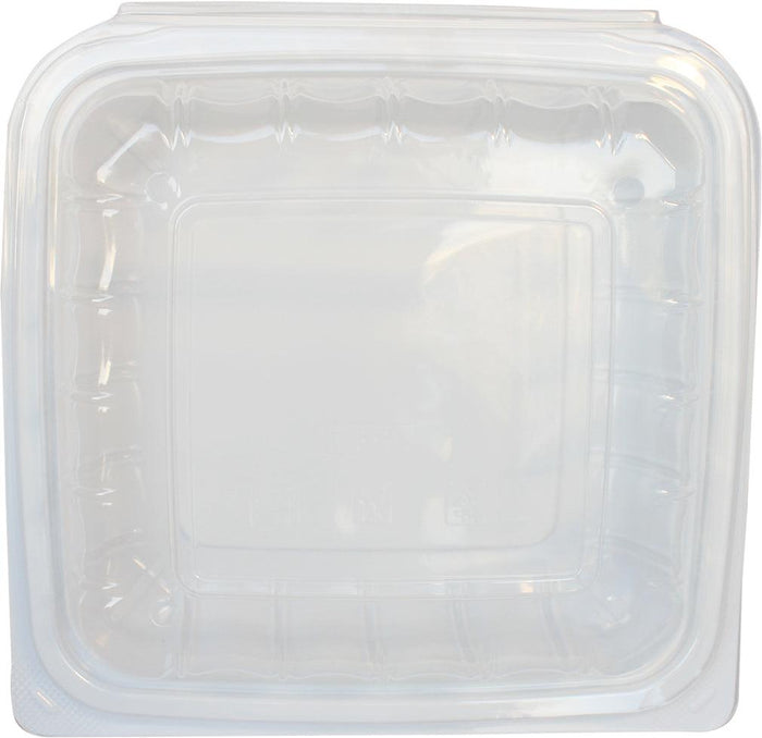 Value+ - YR881W-V - PP Hinged Cont. - 8.6x8.3x3" - White w/Clear Lid