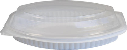 Value+ - 12WC - Oval Container - 12oz - White w/Clear Lid