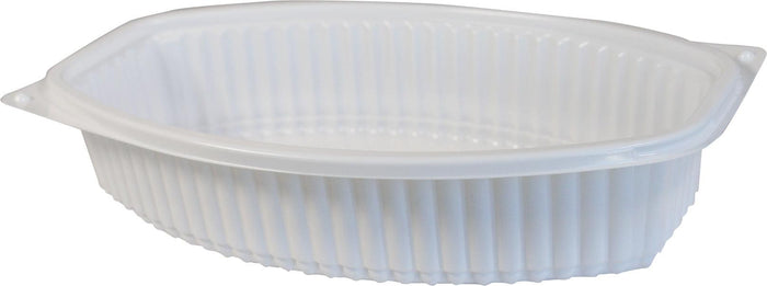 Value+ - 28WC - Oval Container - 28oz - White w/Clear Lid