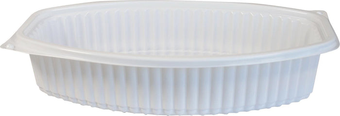 Value+ - 28WC - Oval Container - 28oz - White w/Clear Lid