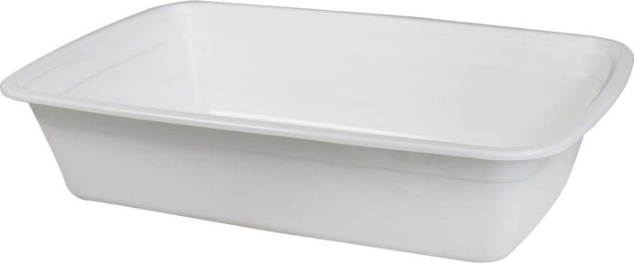 Value+ - 28oz Rectangle Plastic Container - White - Retail Pack