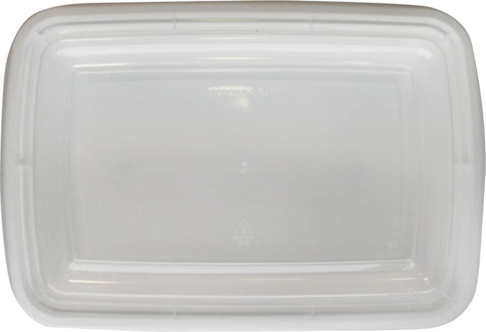 Value+ - 28oz Rectangle Plastic Container - White - Retail Pack