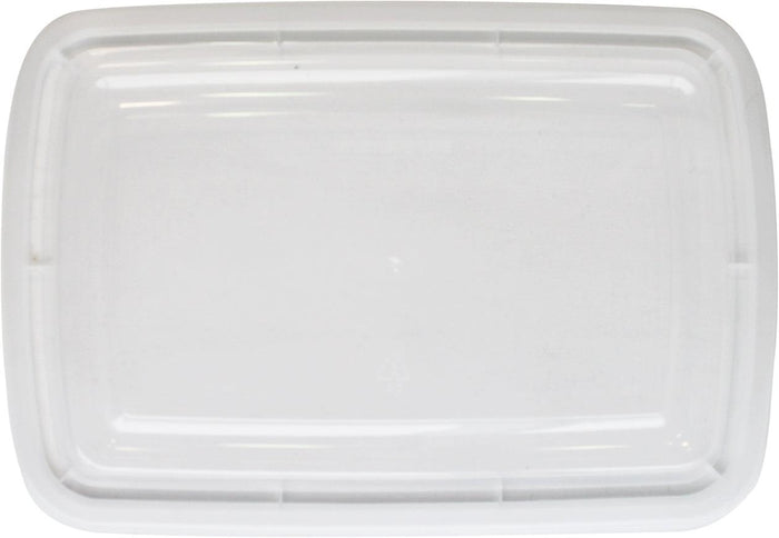 Value+ - 28oz Rectangle Plastic Container - White - Retail Pack