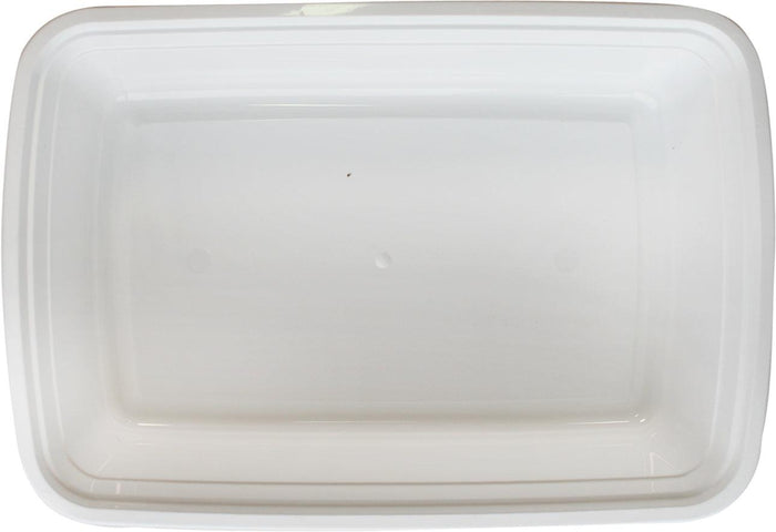 Value+ - 28oz Rectangle Plastic Container - White - Retail Pack