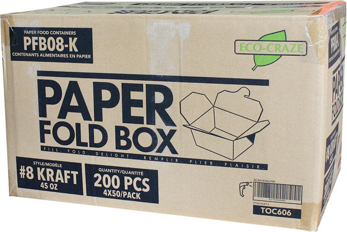 Eco-Craze - #8 Kraft Paper Fold Box - PFB08-K