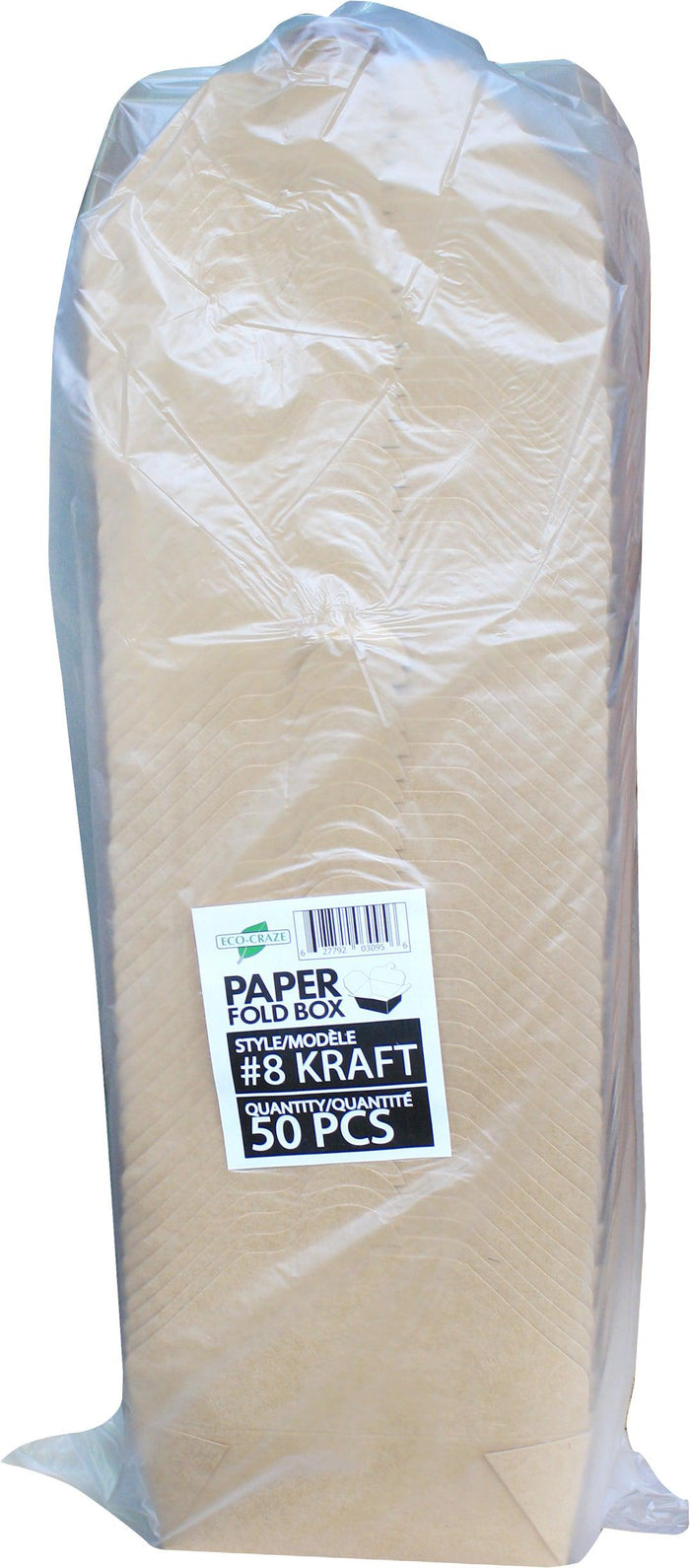 Eco-Craze - #8 Kraft Paper Fold Box - PFB08-K