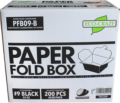 Eco-Craze - #9 Black Paper Fold Box - PFB09-B