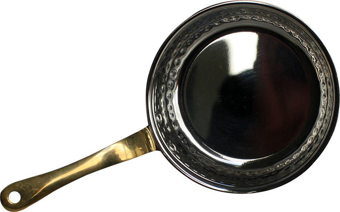 Fry Pan SS Hammered 300Ml (Copper Plated) No.2 With 1 Long Gold Handle, 13.5cm