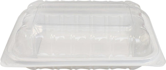 Value+ - YR961W-V - PP Hinged Cont. - 8.9x6.3x2.6" - White w/Clear Lid