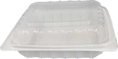 Value+ - YR991W-V - PP Hinged Cont. - 9.3x9x3" - White w/Clear Lid