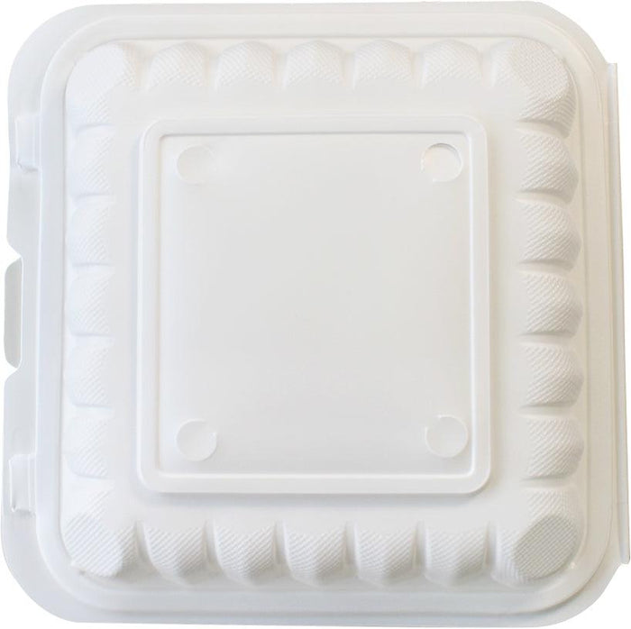 CLR - Eco-Craze -883W-VH- PP Hinged Cont. - 8x8x2.9" - 3 Compt. - White