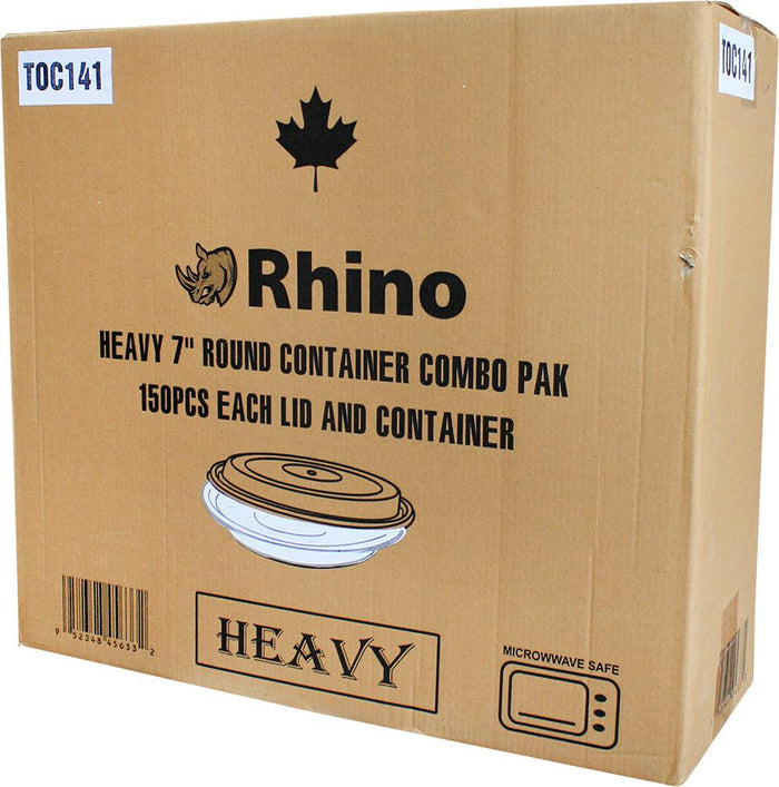 Rhino - Heavy 7" Round PP Combo Container - White