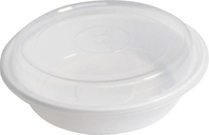 Rhino - Heavy 7" Round PP Combo Container - White