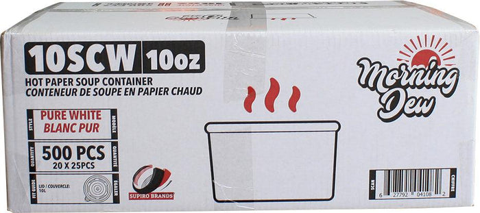 Morning Dew - 10 oz Paper Soup Container - White - 10SCW