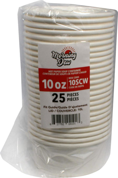 Morning Dew - 10 oz Paper Soup Container - White - 10SCW